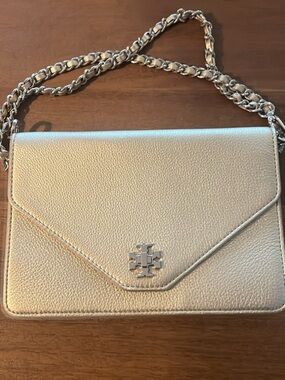 Tory Burch Metallic Gold Pebbled Envelope Crossbody